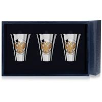 Набор стопок из серебра «Герб» позолота - 3 предмета Набор стопок из серебра «Герб» позолота - 3 предмета