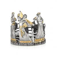 Подставка серебряная для бутылки «Разгуляй» в русском стиле