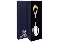 Чайная ложка серебряная «Мимоза» с позолотой