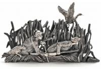 Салфетница из серебра «Охота на уток»