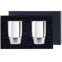 Набор серебряных стаканов рифленых больших