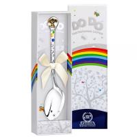 Ложка детская DO-DO «Собачка» с позолотой и серой эмалью