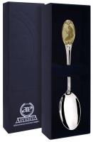 Серебряная чайная ложка с логотипом «Дева» с позолотой