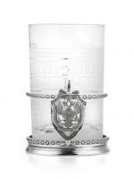 Серебряный подстаканник «ФСБ» с хрусталем
