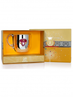 Серебряная кружка детская «Принцесса» спозолотой и эмалью