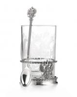 Подстаканник «Держава»  из серебра с ложкой