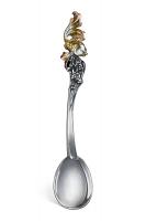 Серебряная чайная ложка «Золотая рыбка»