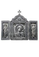 Серебряный складень «Казанская Богоматерь»