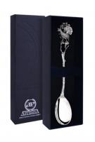Чайная ложка из серебра «Глухарь» с чернением