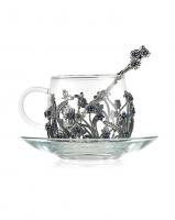 Чашка «Незабудки» с ложкой