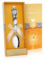 Серебряная ложка для ребенка «Кукла» с чернением