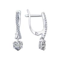 Серьги из серебра с фианитами