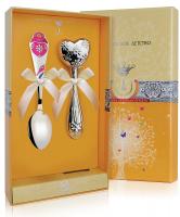 Набор для малышей «Сердце с цветами» ложка и погремушка