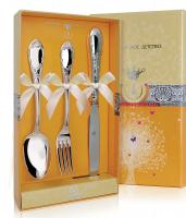Серебряный набор десертный «Престиж» ложка, вилка, нож