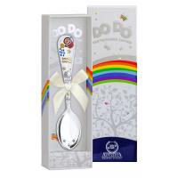 Серебряная ложка детская «Зодиак-Водолей» ч/п с эмалью в футляре