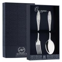 Серебряный набор «Морозко» столовая ложка и вилка