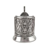 Подстаканник «Русское чаепитие» никелированный с чернением