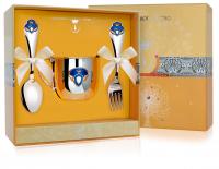 Серебряный набор «Принц» кружка, ложка и вилка