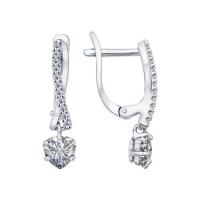 Серьги из серебра с фианитами