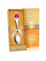 Серебряная ложка детская «Принцесса» с позолотой и эмалью