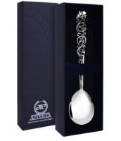 Серебряная чайная ложка «Подарочная» с чернением Серебряная чайная ложка «Подарочная» с чернением