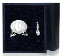 Солонка из серебра «Вьюнок» с ложкой