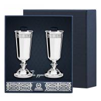 2 серебряные рюмки «Джентельмен» с гравировкой