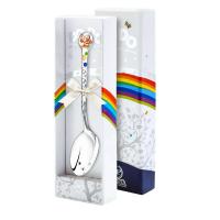 Серебряная ложка для ребенка DO-DO «Котенок» с рыжей эмалью