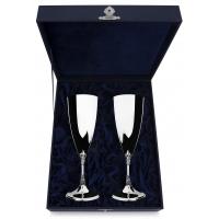 Набор серебряных гладких фужеров «Виноград»