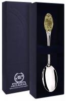 Серебряная чайная ложка с логотипом «Лев» с позолотой Серебряная чайная ложка с логотипом «Лев» с позолотой