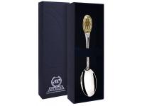 Чайная ложка из серебра с логотипом «Близнецы» с позолотой