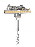 Штопор из серебра «Емеля» с позолотой