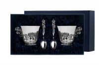 2 чашки чайные «Натюрморт» с чернением с ложками 2 чашки чайные «Натюрморт» с чернением с ложками