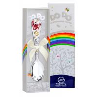 Серебряная ложка для ребенка «Зодиак-Рак» ч/п с эмалью в футляре