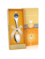 Серебряная ложка детская «Принц» с позолотой и эмалью