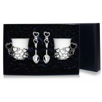 2 чашки кофейные «Сердечко» с ложками