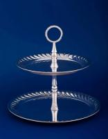 Ваза двухъярусная из серебра для фруктов, конфет и сладостей