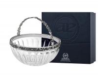 Серебряная конфетница с ручкой с чернением