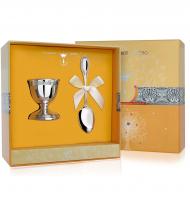 Набор для завтрака «Император» ложка и подставка под яйцо детский Серебро 925