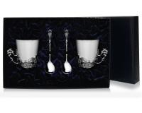 Серебряная чайная пара «Куница» с ложками