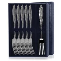 Серебряный столовый набор «Морозко» 6 вилок