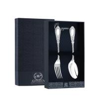 Серебряный набор десертный «Фамильный» ложка и вилка