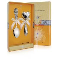 Серебряный набор «Девочка» ложка и погремушка