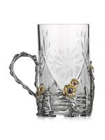 Серебряный подстаканник «Разгуляй» с хрусталем