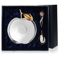 Серебряный набор «Яблоневый сад» с позолотой