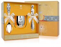 Набор из серебра «Мальчик» кружка, ложка и погремушка