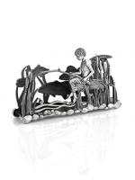 Серебряная салфетница «Рыбалка»