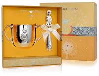 Серебряный набор «Мальчик» поильник и погремушка