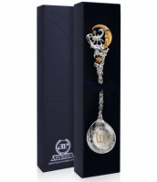 Ложка серебряная «Зодиак Скорпион» с позолотой