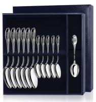Серебряный набор «Единство» 12 предметов столовые и чайные ложки